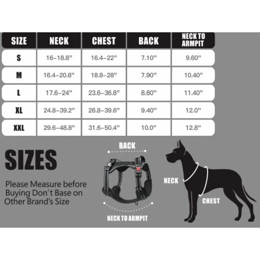 PHOEPET No Pull Tactical Dog Harness W/‎ Molle & Loop Panels Dog Size Medium NEW